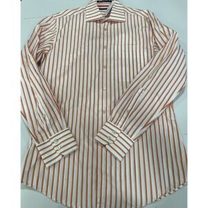 Edo Popken Career Shirt M Limited Edition Orange Striped NWT SI9